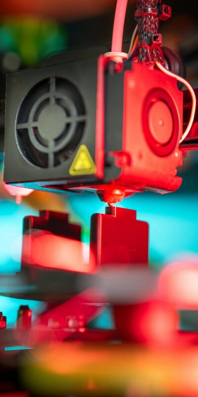 3D printer preparing object.